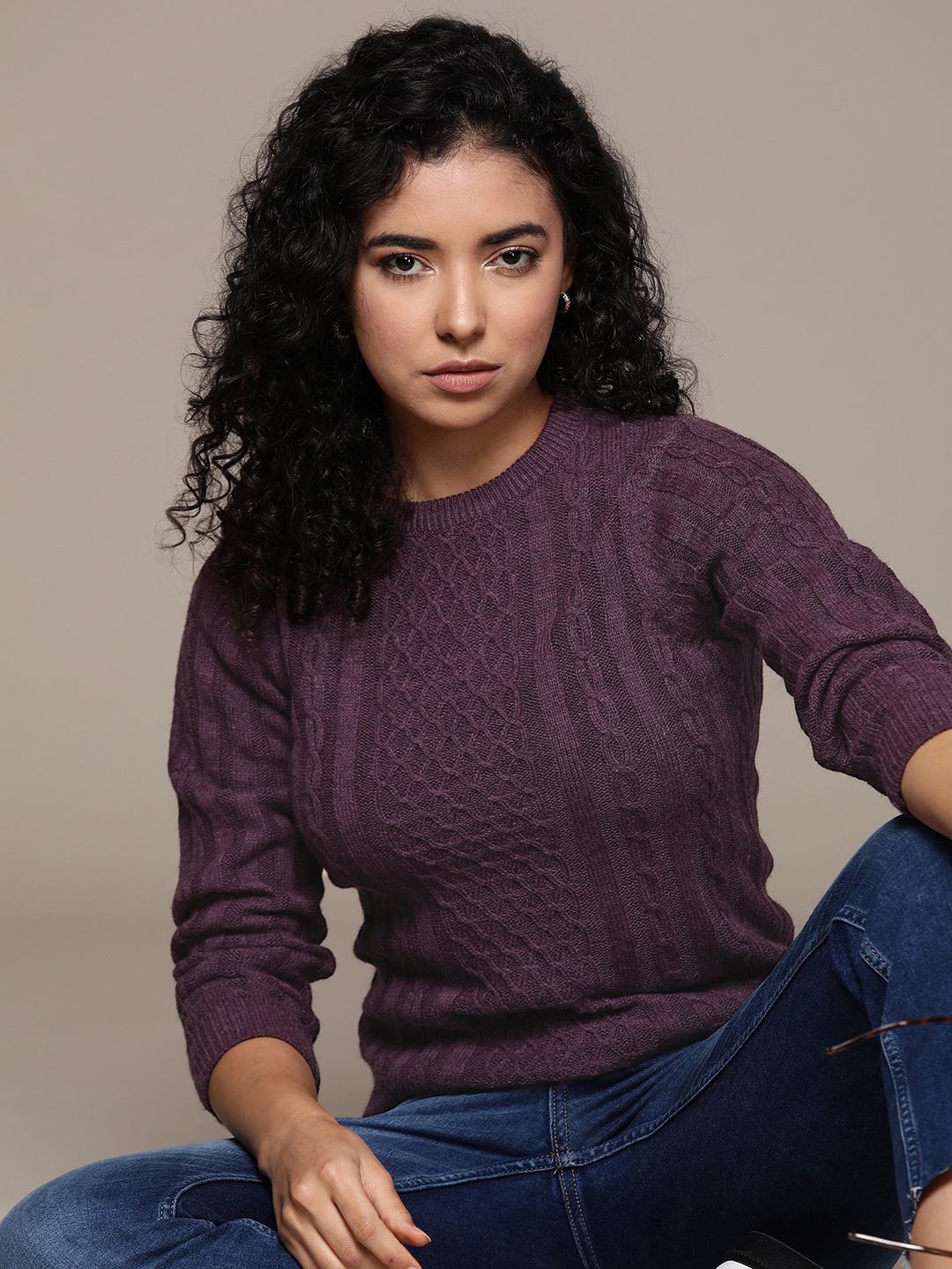 

Roadster Women Pullover Sweater, Purple