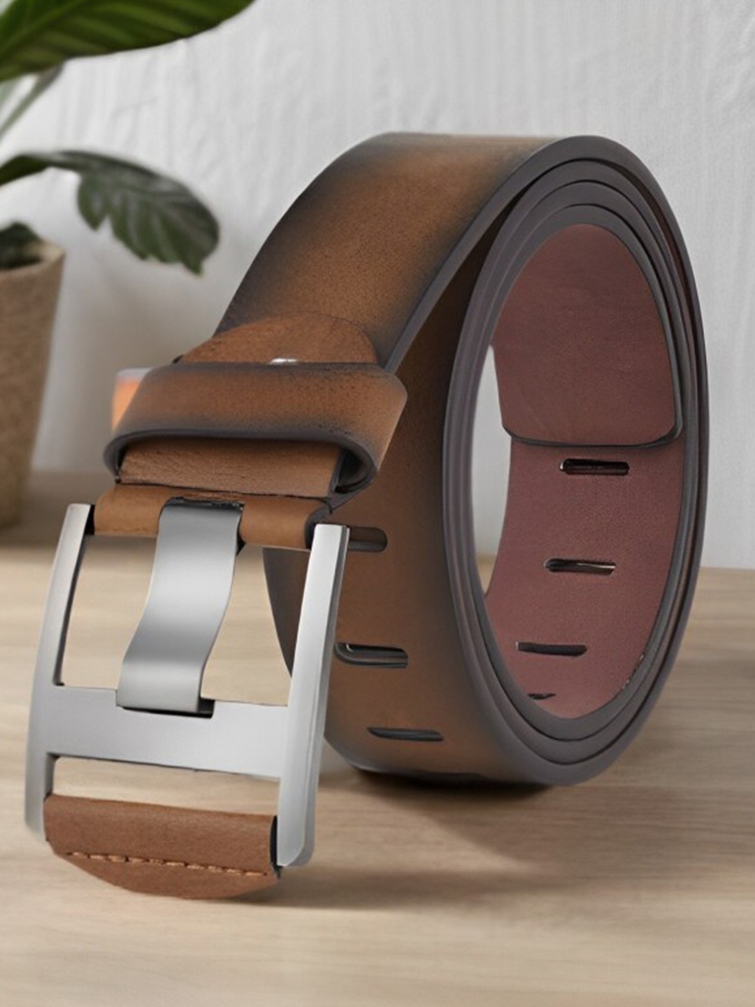 

Roadster Men Brown Textured Formal Belt