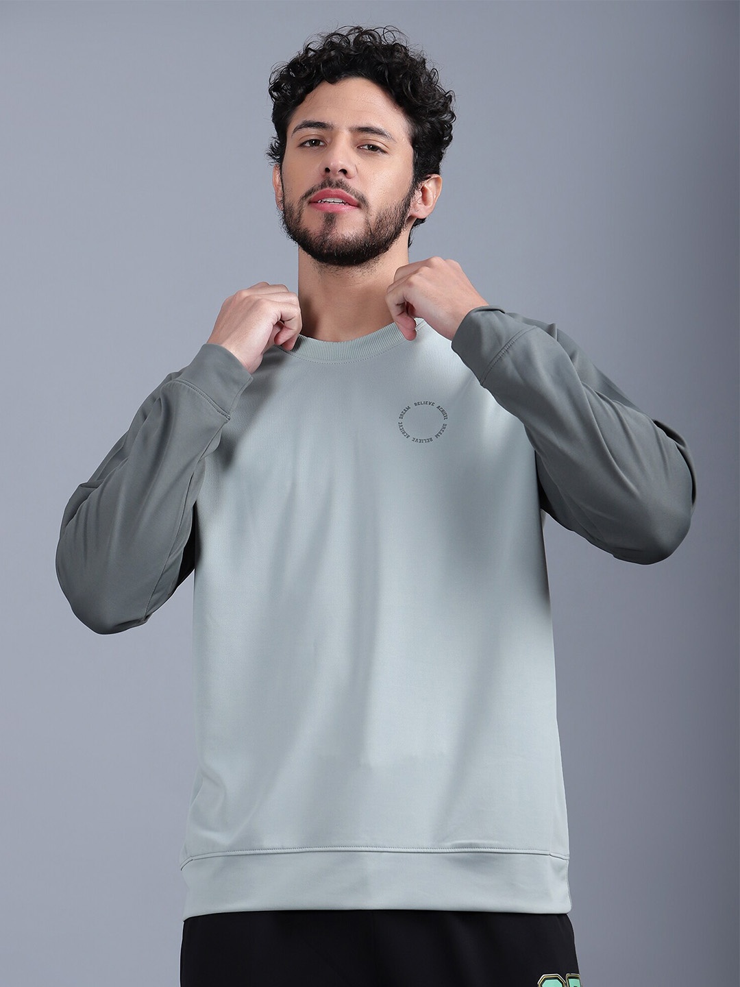 

Shiv Naresh Round Neck Long Sleeves Rapid-Dry Pullover Sweatshirt, Grey
