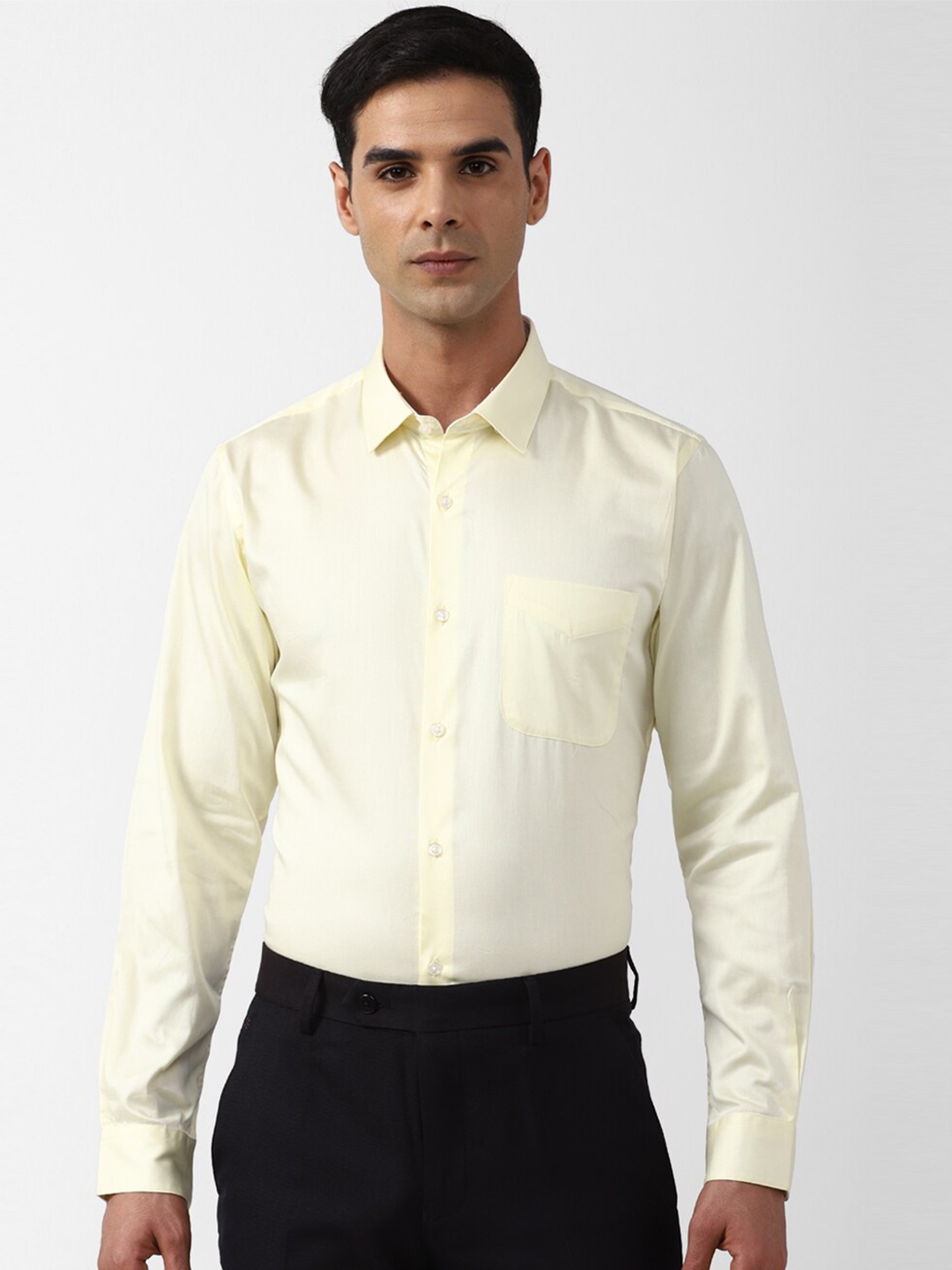 

Peter England Slim Fit Spread Collar Cotton Formal Shirt, Yellow