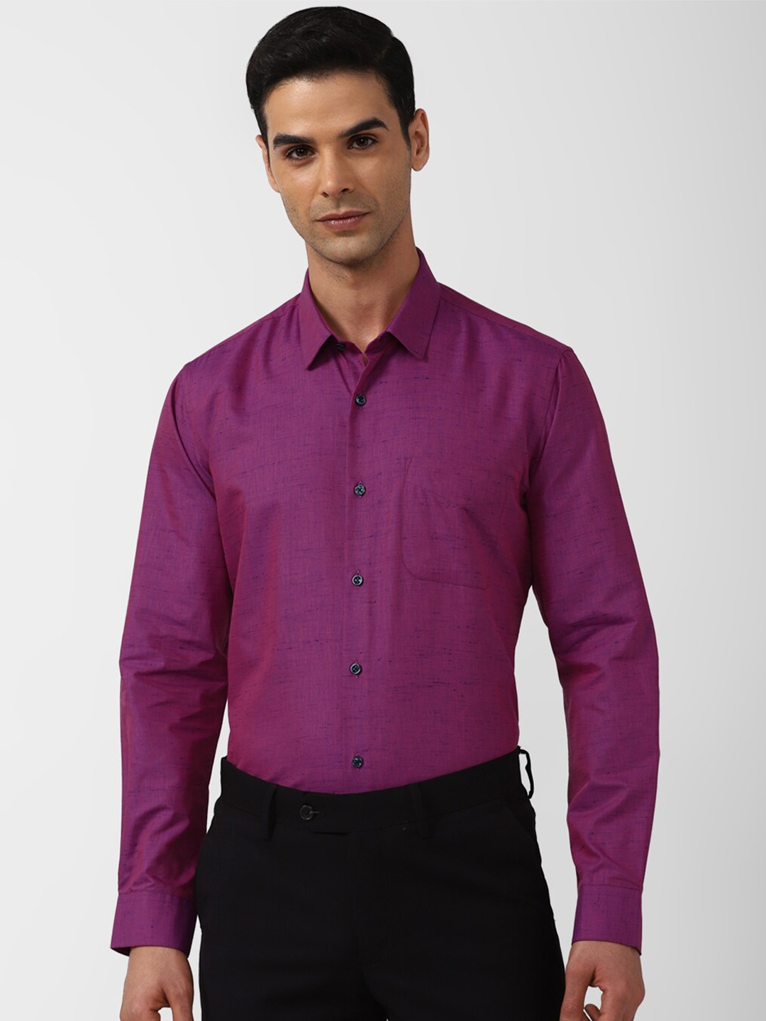 

Peter England Spread Collar Formal Shirt, Purple