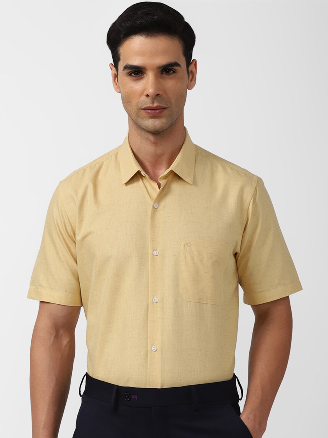 

Peter England Slim Fit Spread Collar Formal Shirt, Yellow