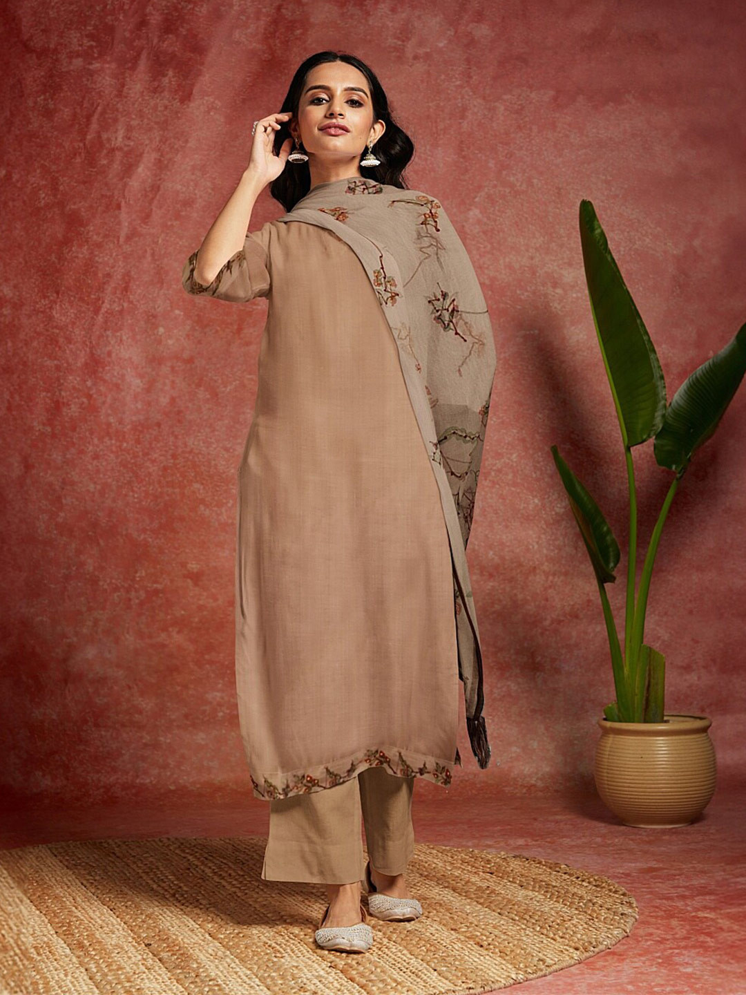 

Libas Peach-Coloured Unstitched Dress Material