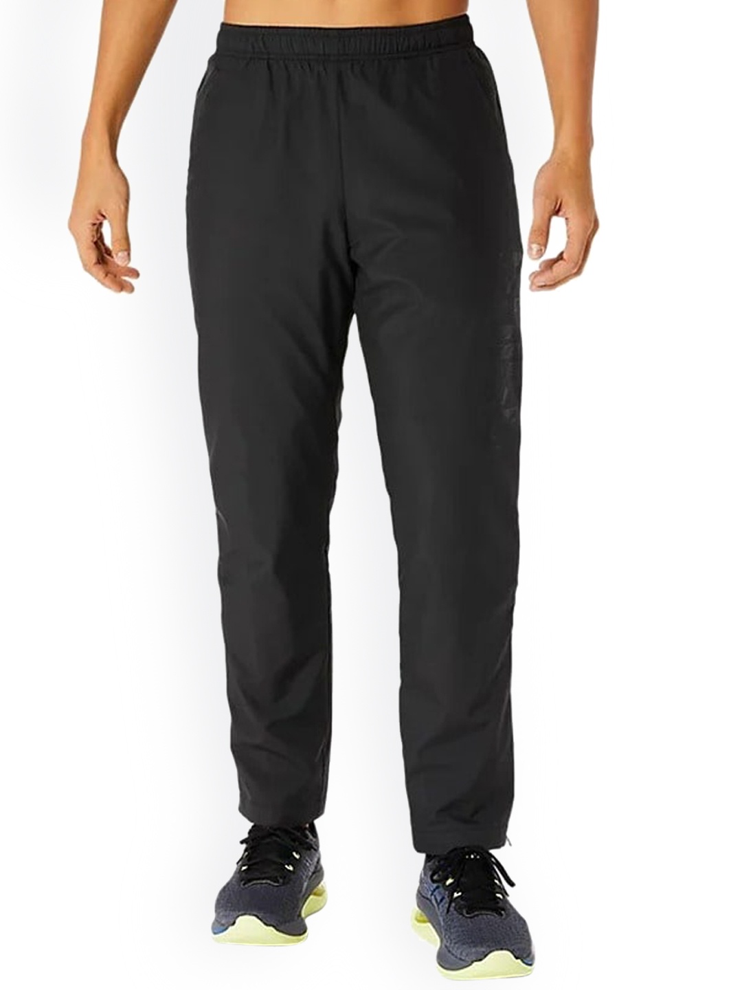 

ASICS Men Mid-Rise Hex Graphic Woven Training Track Pants, Black