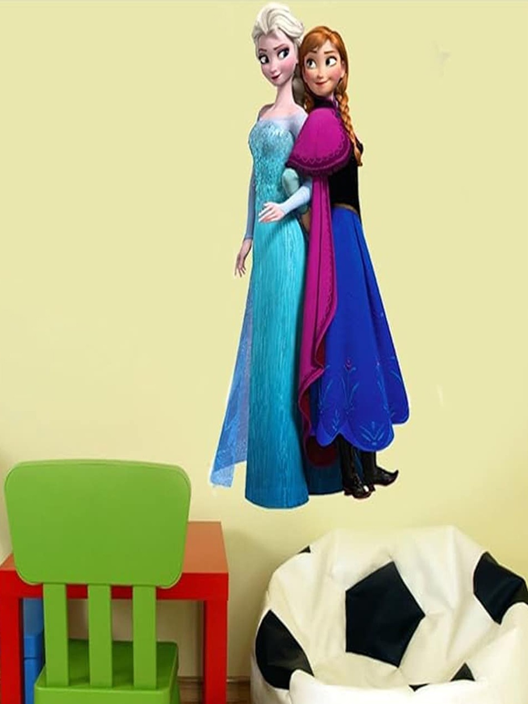 

Univocean Kids Beige & Blue Frozen Girl 3D Wall Poster Sticker