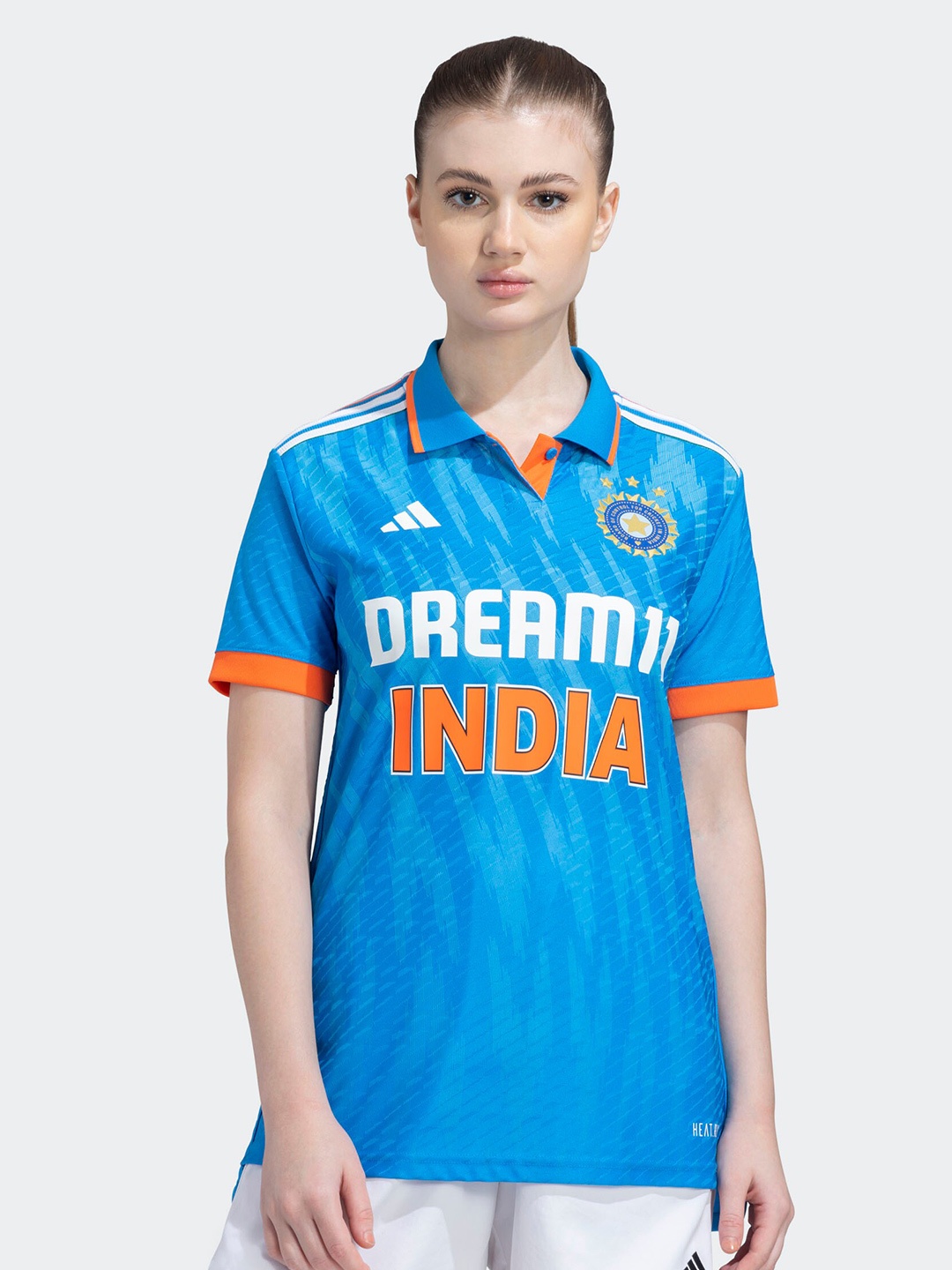 

ADIDAS Typography Printed One Day International Cricket Jersey T-shirt, Blue
