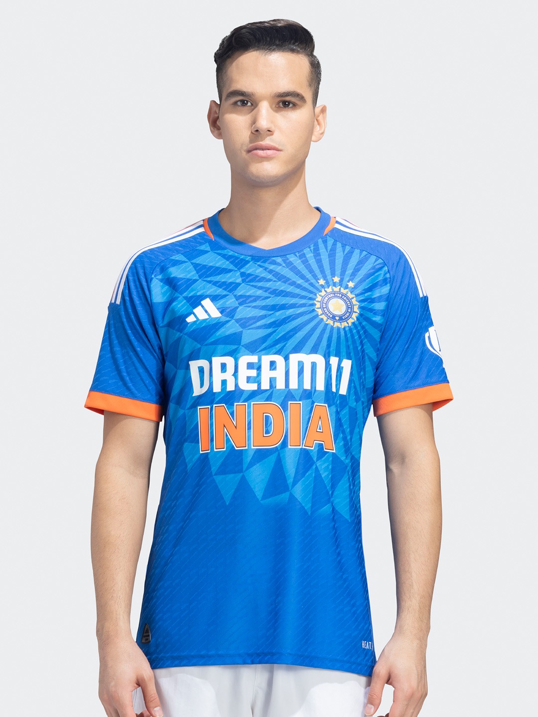 

ADIDAS Typography Printed T20 International Cricket Jersey T-shirt, Blue
