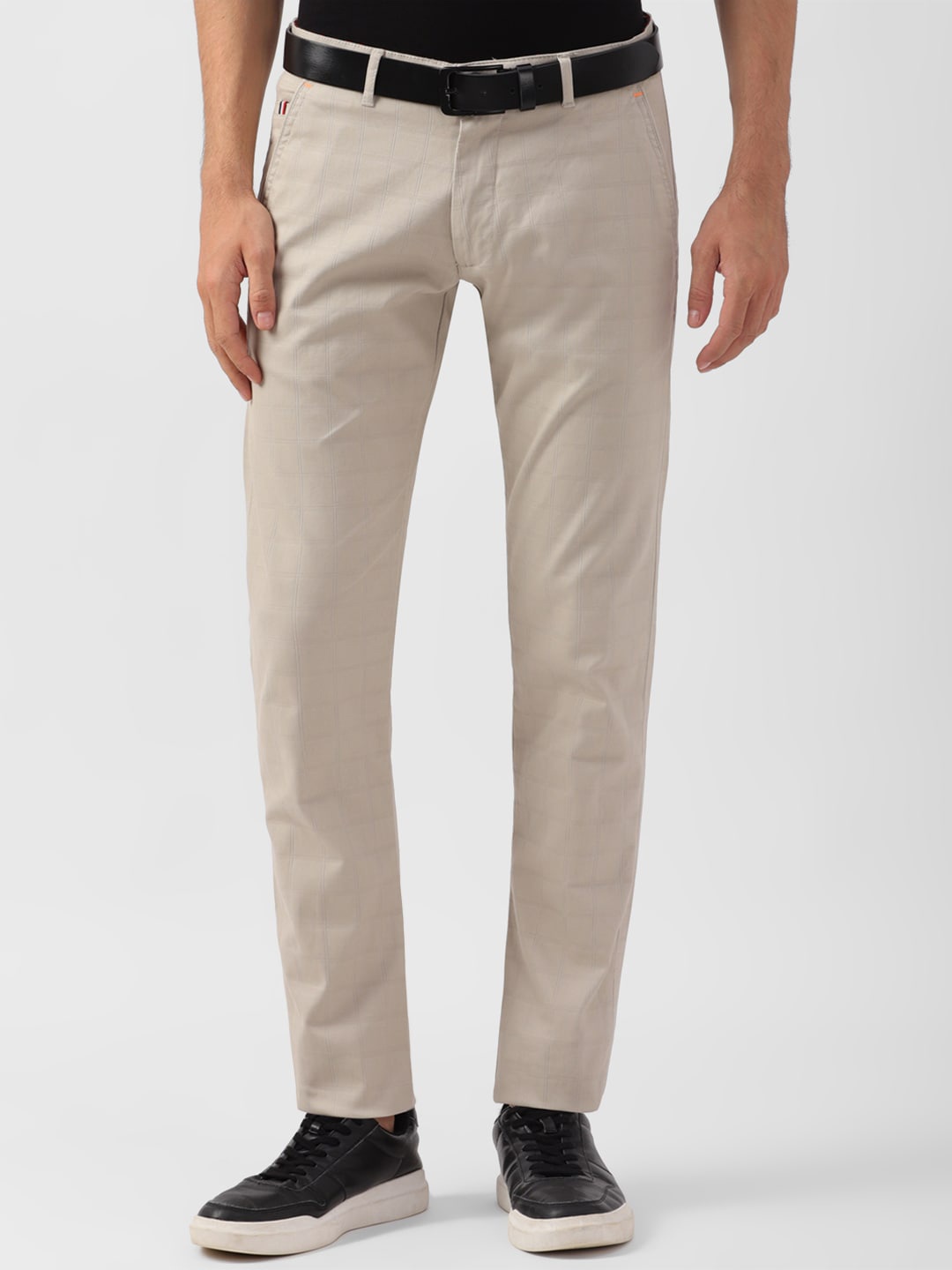 

Peter England Casuals Men Mid Rise Trousers, Beige