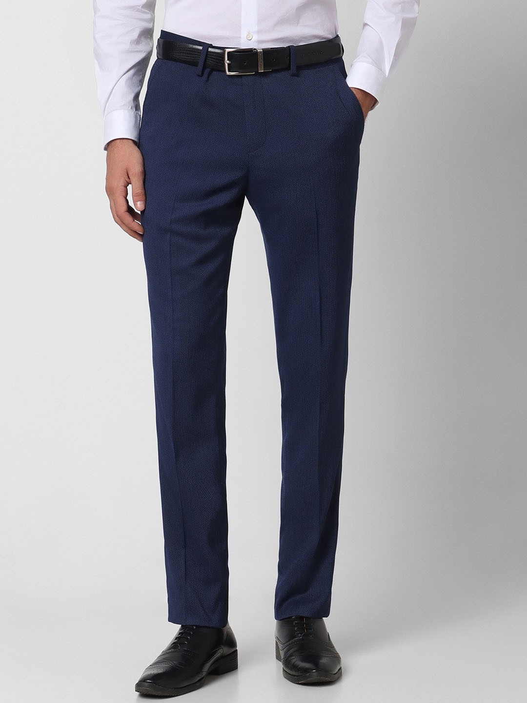 

Peter England Elite Men Slim Fit Formal Trousers, Navy blue