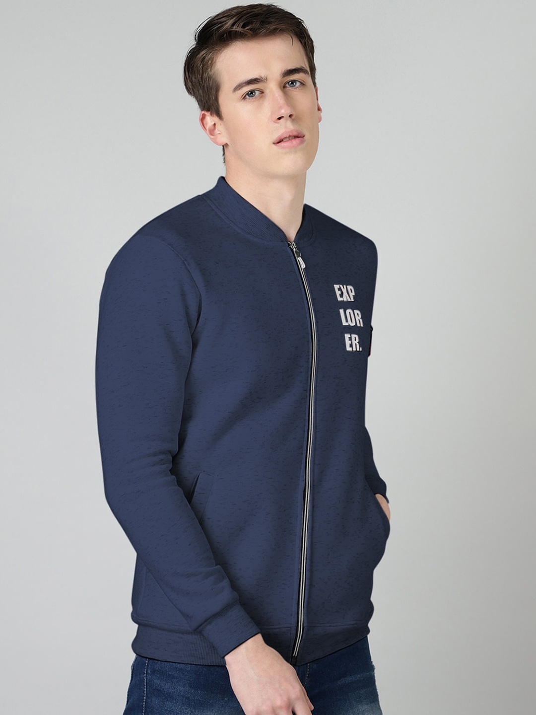 

FTX Stand Collar Fleece Bomber Jacket, Blue