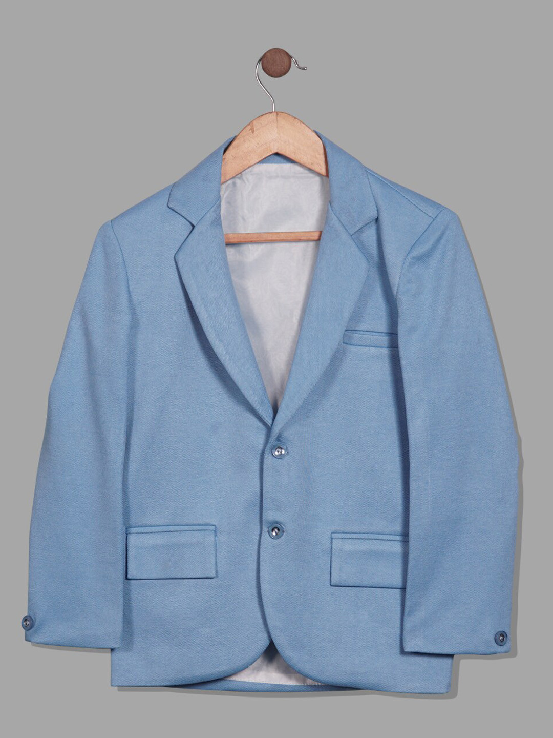 

RIKIDOOS Boys Cotton Single Breasted Tailored-Fit Blazer, Blue
