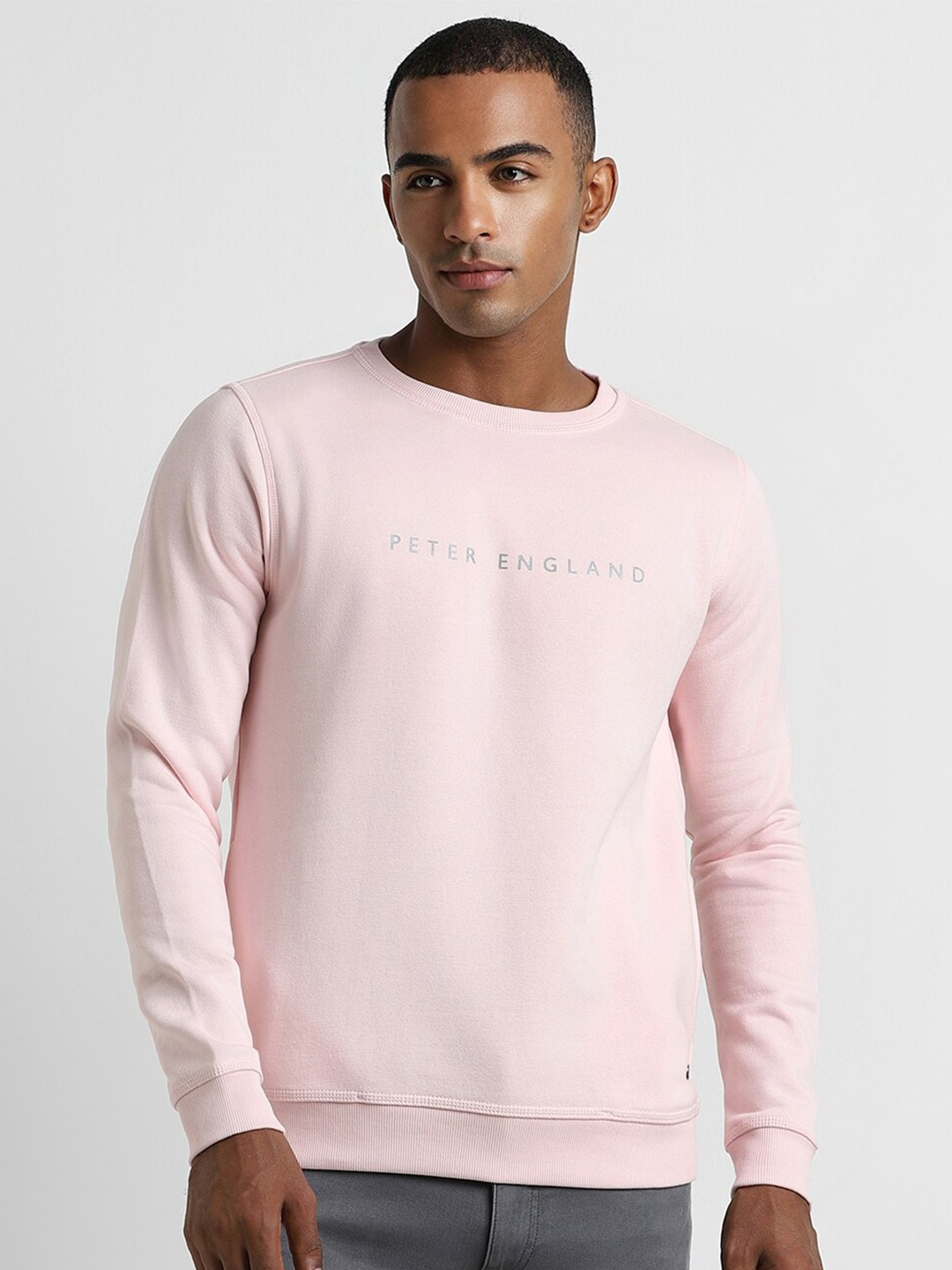 

Peter England Casuals Typography Printed Cotton Sweatshirt, Pink