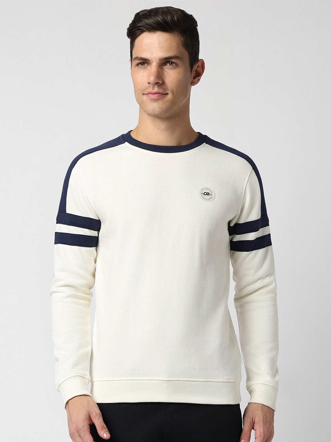 

Peter England Casuals Striped Pullover, White