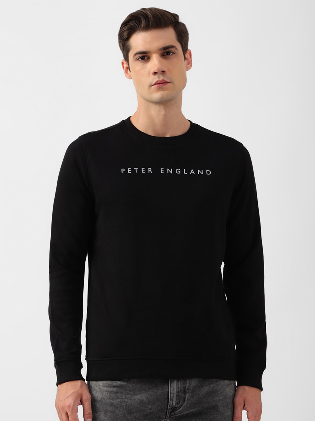 

Peter England Casuals Typography Printed Sweatshirt, Black