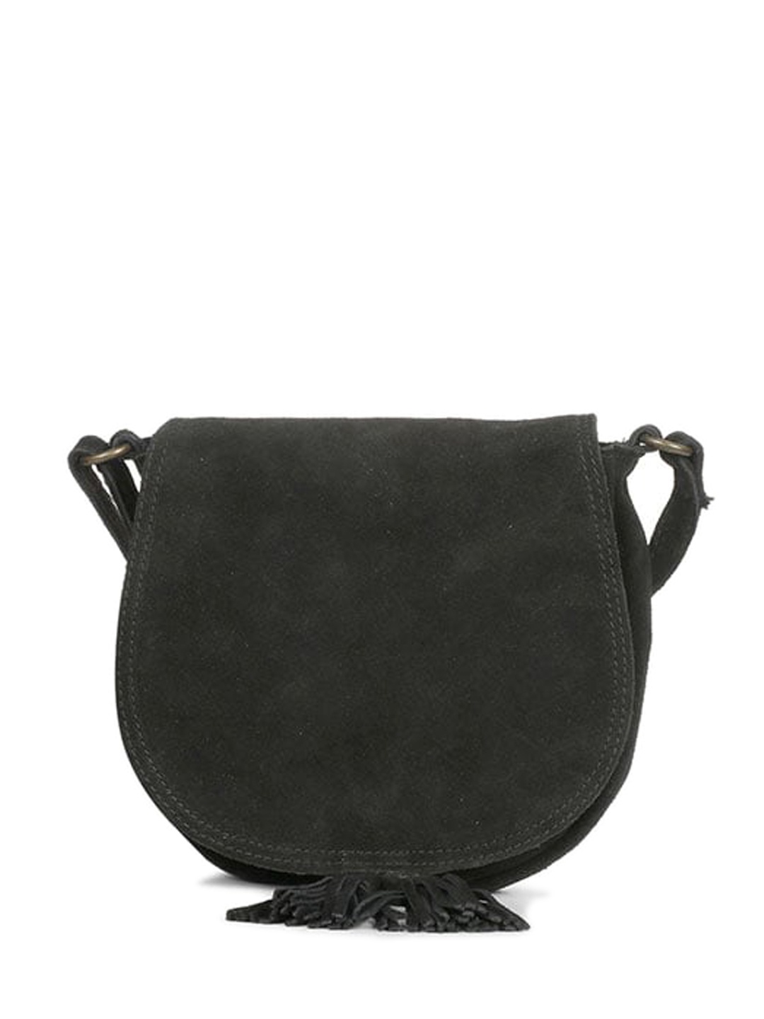 

Saint G Leather Half Moon Sling Bag with Tasselled, Blue