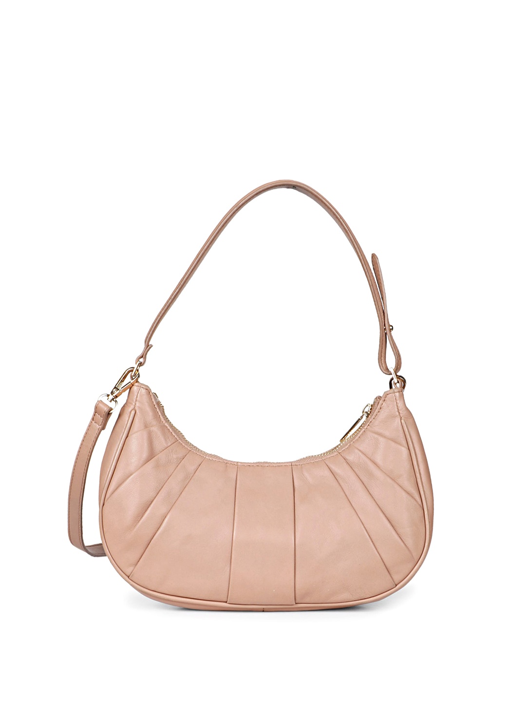 

Saint G Textured Zip Detail Leather Handheld Bag, Peach