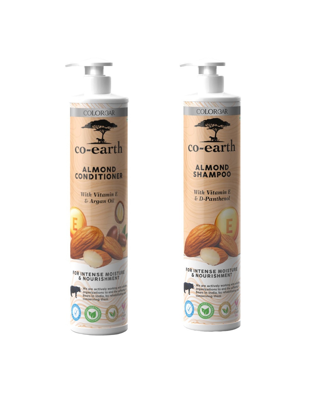 

Colorbar Co-earth Almond Shampoo & Conditioner Combo - 300ml Each, Beige