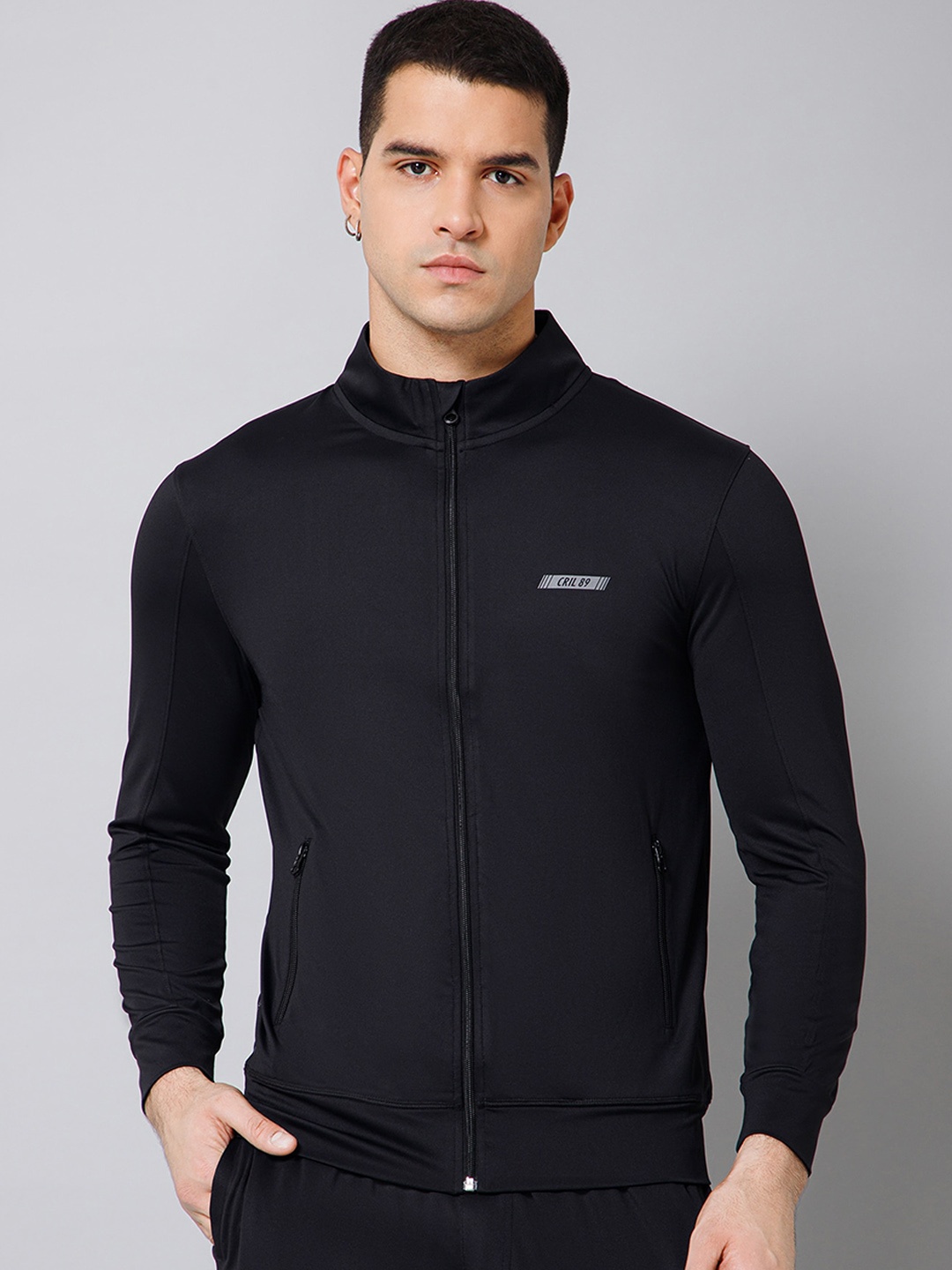 

Cantabil Mock Collar Long Sleeve Lightweight Running Sporty Jacket, Black