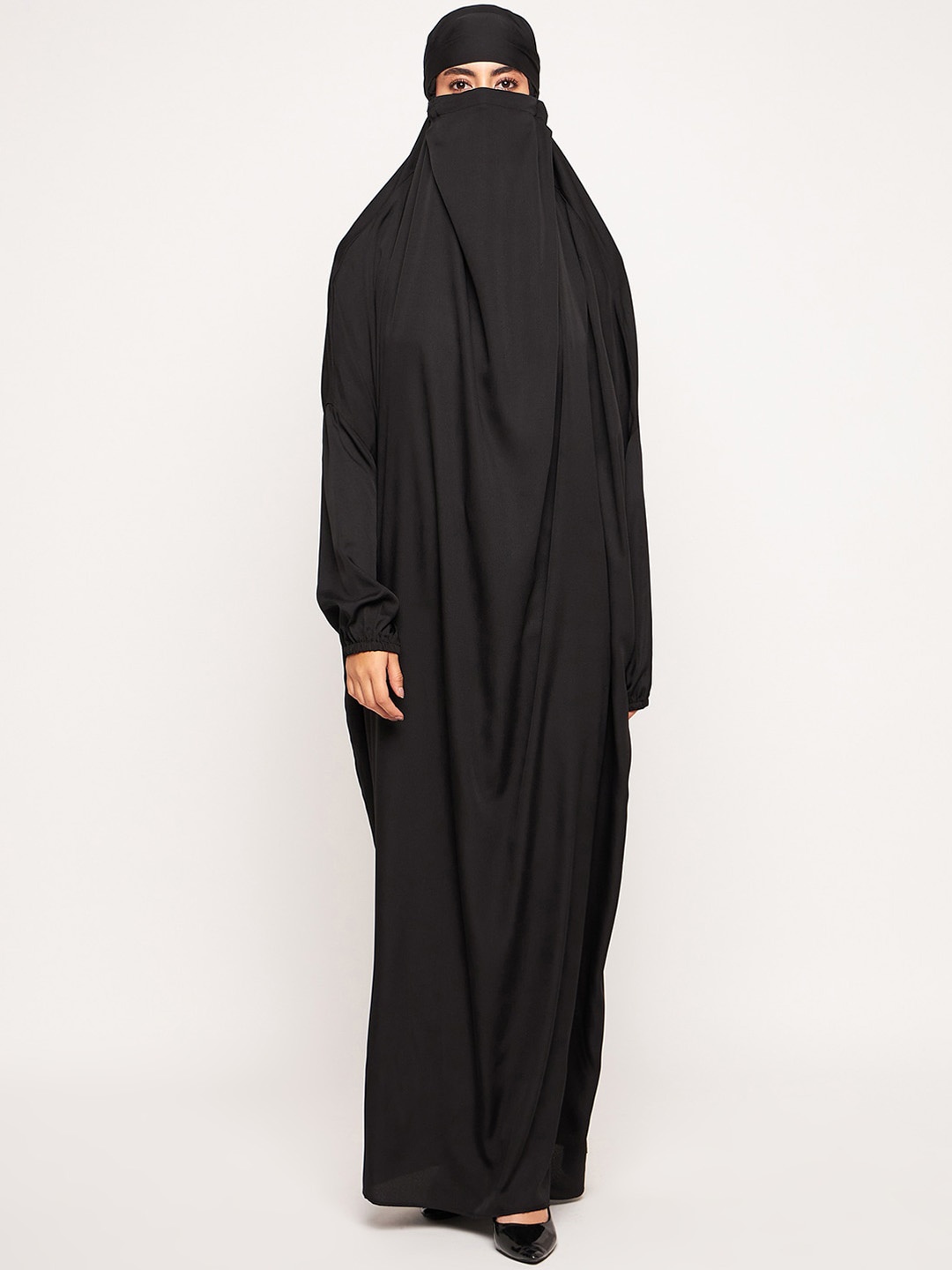 

NABIA Women Solid Jilbab Abaya Burqa, Black