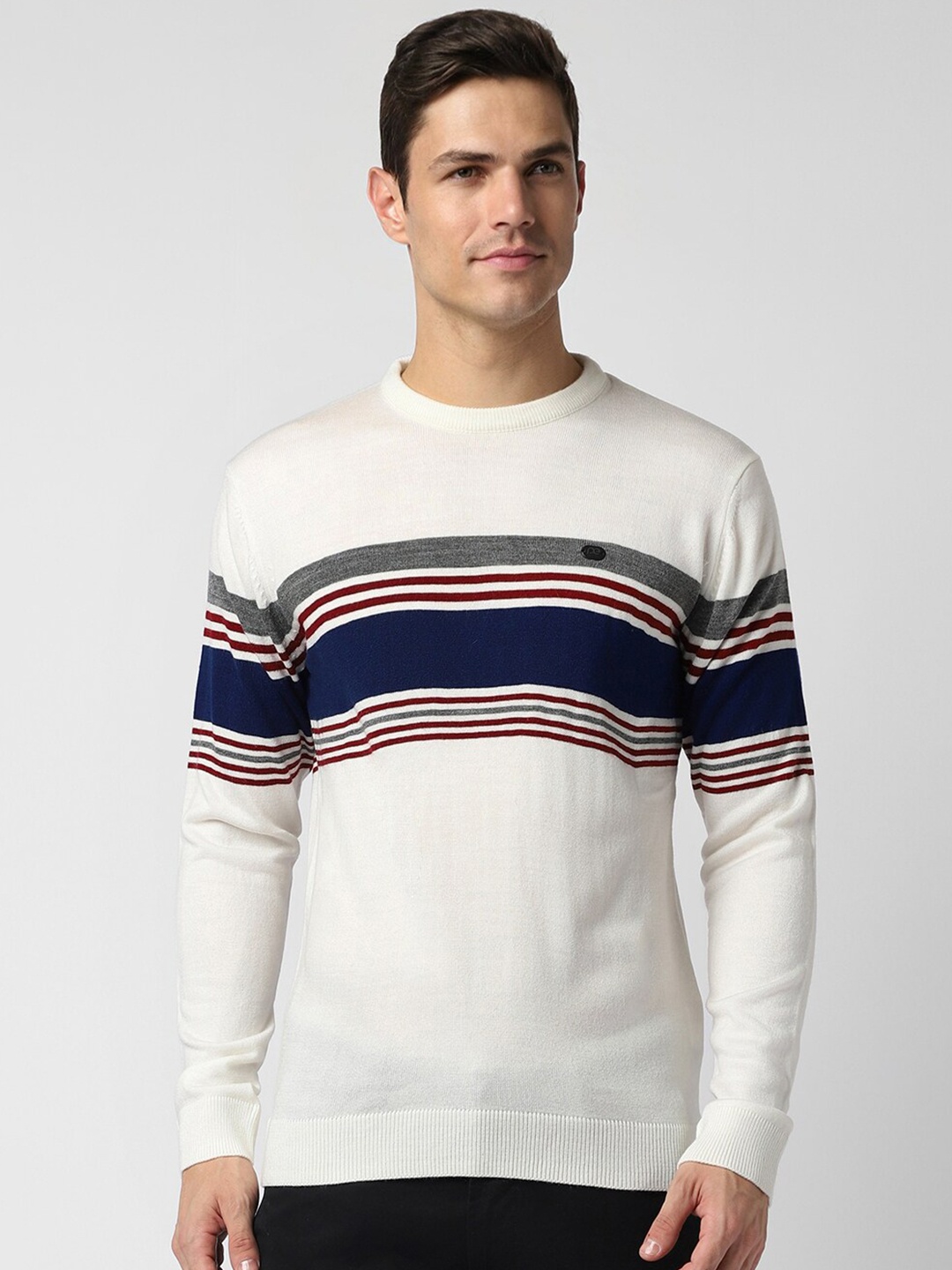 

Peter England Casuals Horizontal Striped Pullover, White