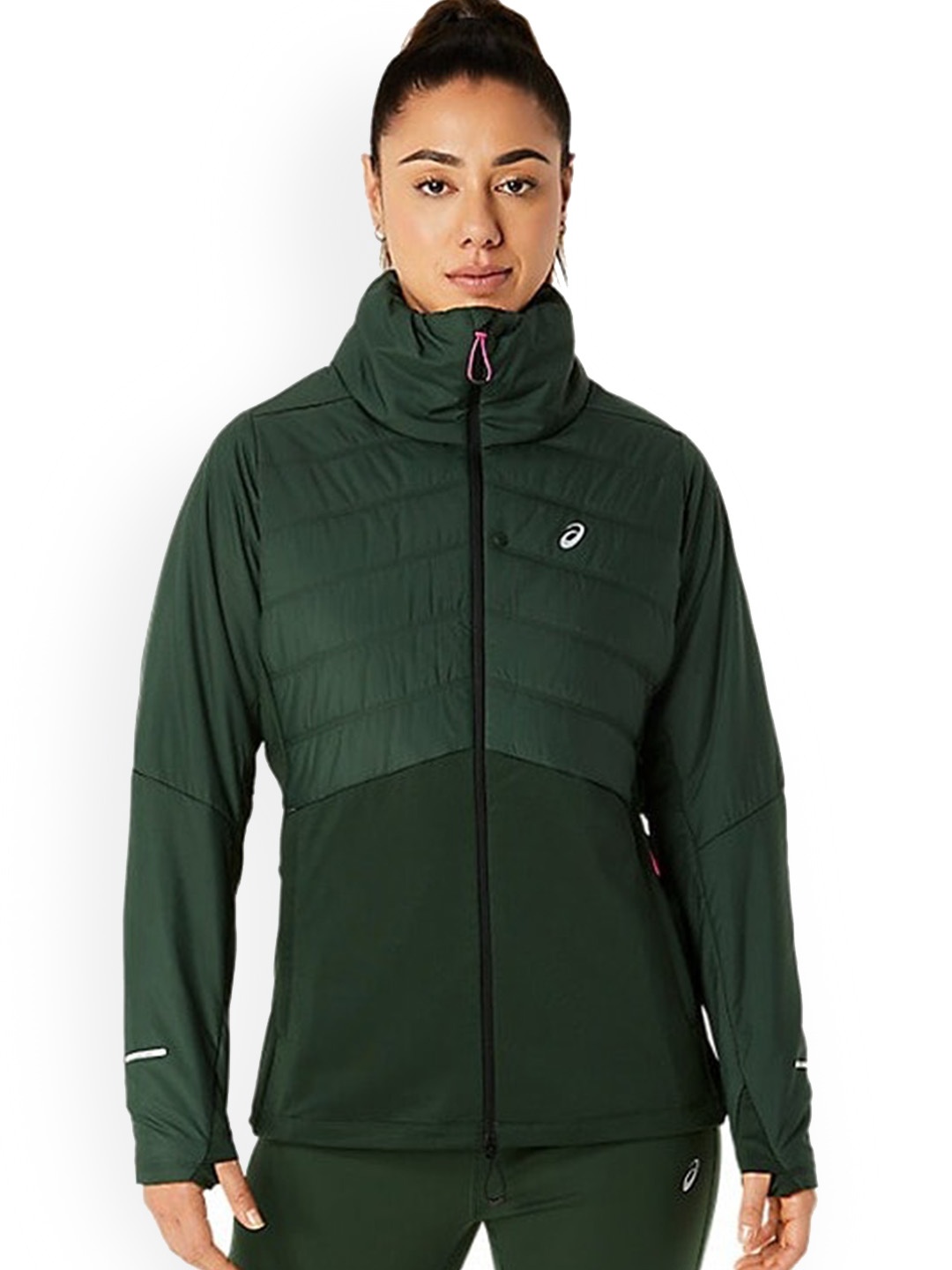

ASICS Mock Collar Sporty Jacket, Green