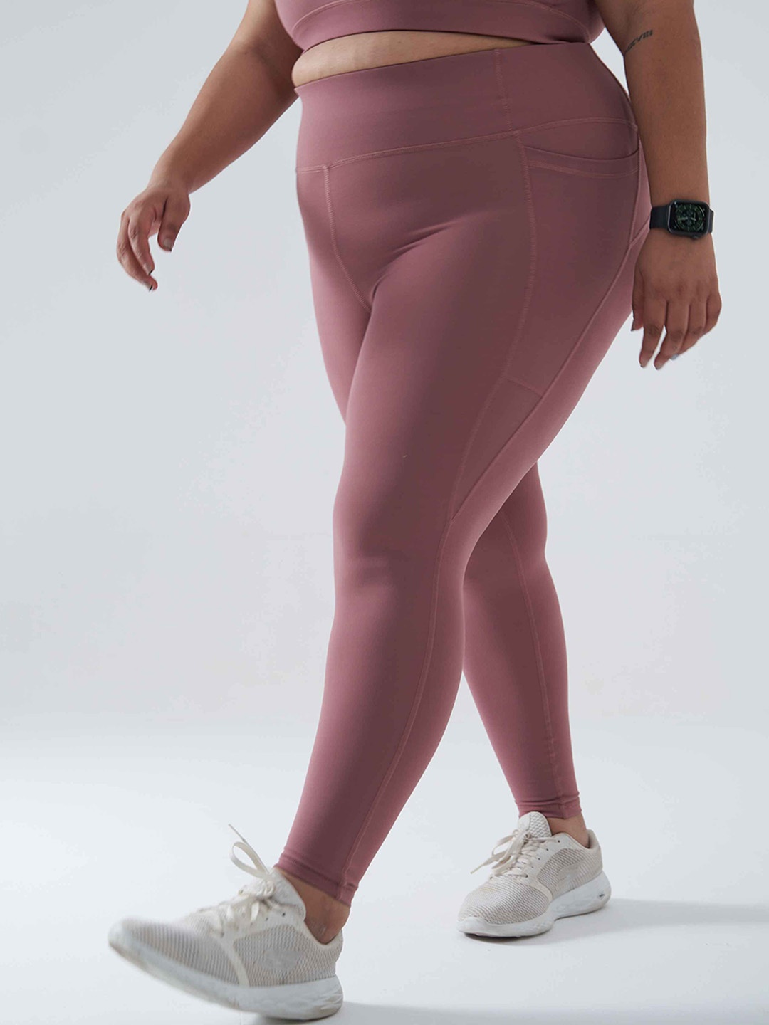 

SPIRIT ANIMAL Women Plus Size Feel Comfy Ankle-Length Training Tights, Rose