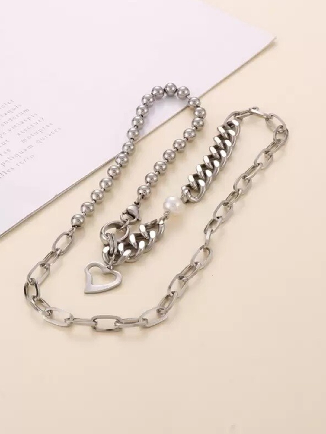 

KRYSTALZ Silver-Plated Heart Pendant Necklace