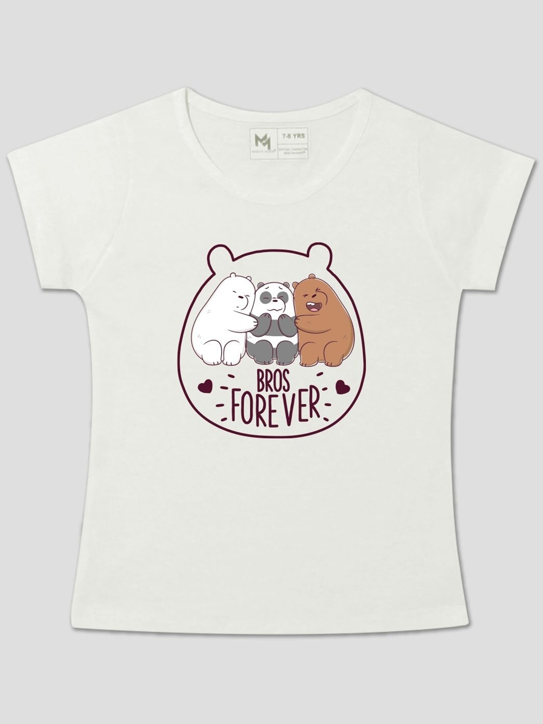 

Minute Mirth Girls Graphic Printed Cotton Tshirt, White