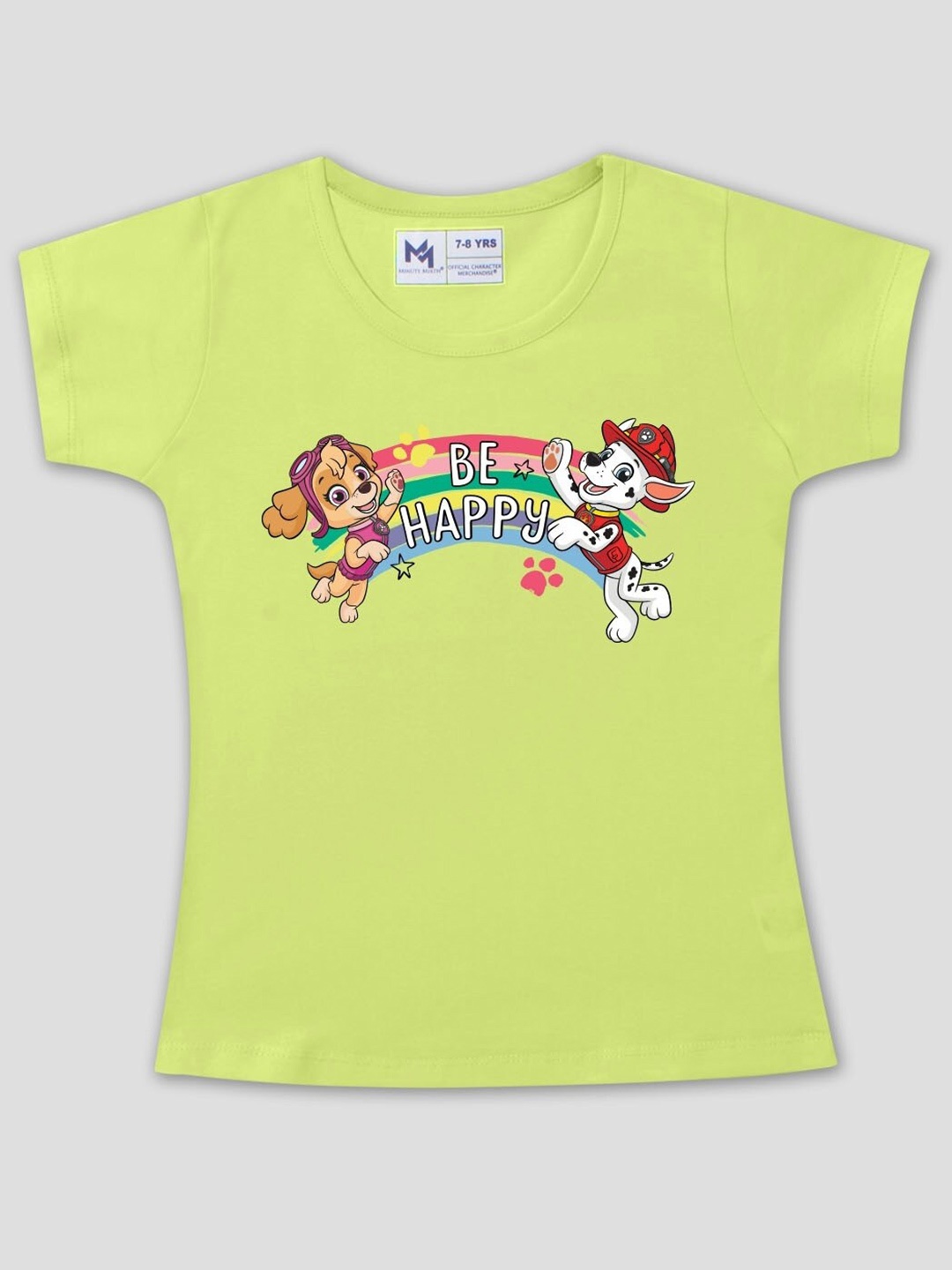 

Minute Mirth Girls Paw Patrol Printed Cotton T-Shirt, Green