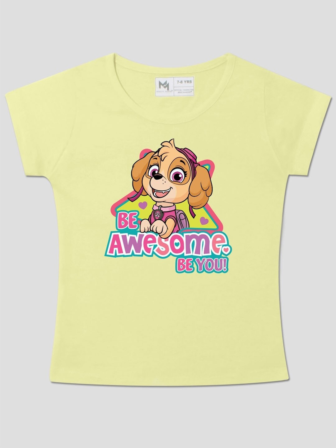

Minute Mirth Paw Patrol Printed Cotton T-Shirt, Yellow