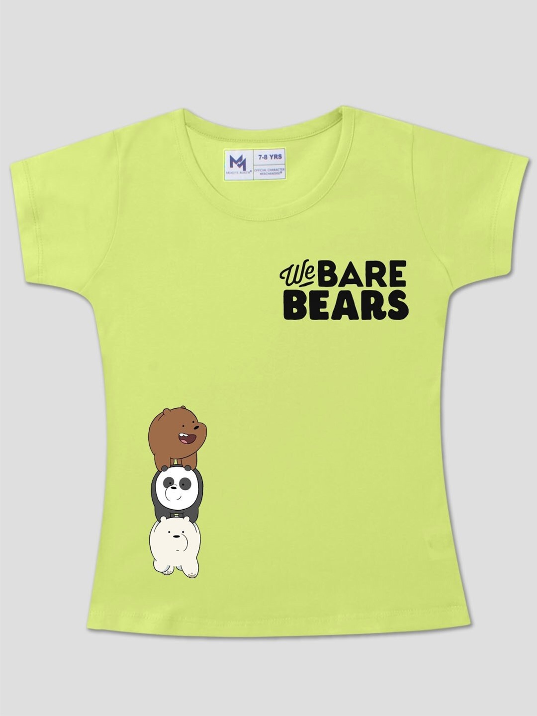 

Minute Mirth Infant Girls Bears Printed Cotton T-Shirt, Green