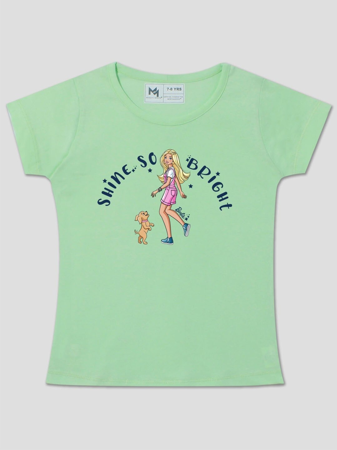 

Minute Mirth Barbie Printed Cotton T-Shirt, Green