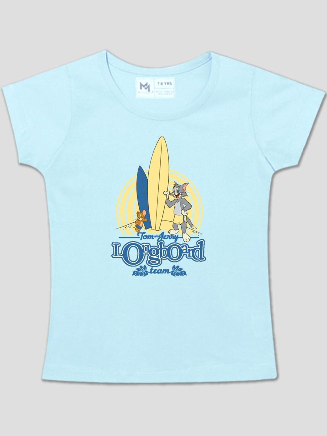 

Minute Mirth Girls Graphic Printed Cotton Tshirt, Blue