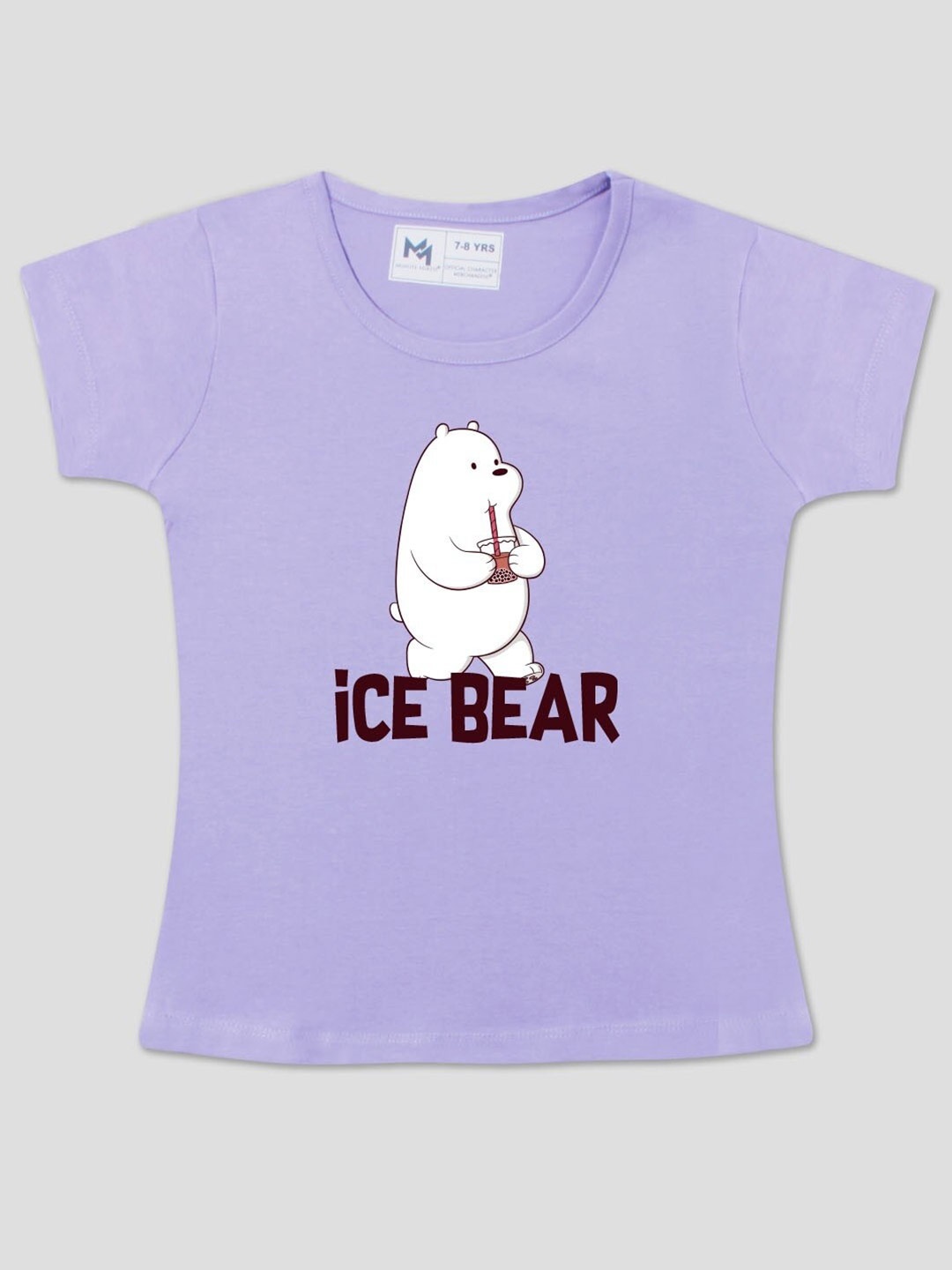 

Minute Mirth Girls Graphic Printed Cotton T-Shirt, Mauve