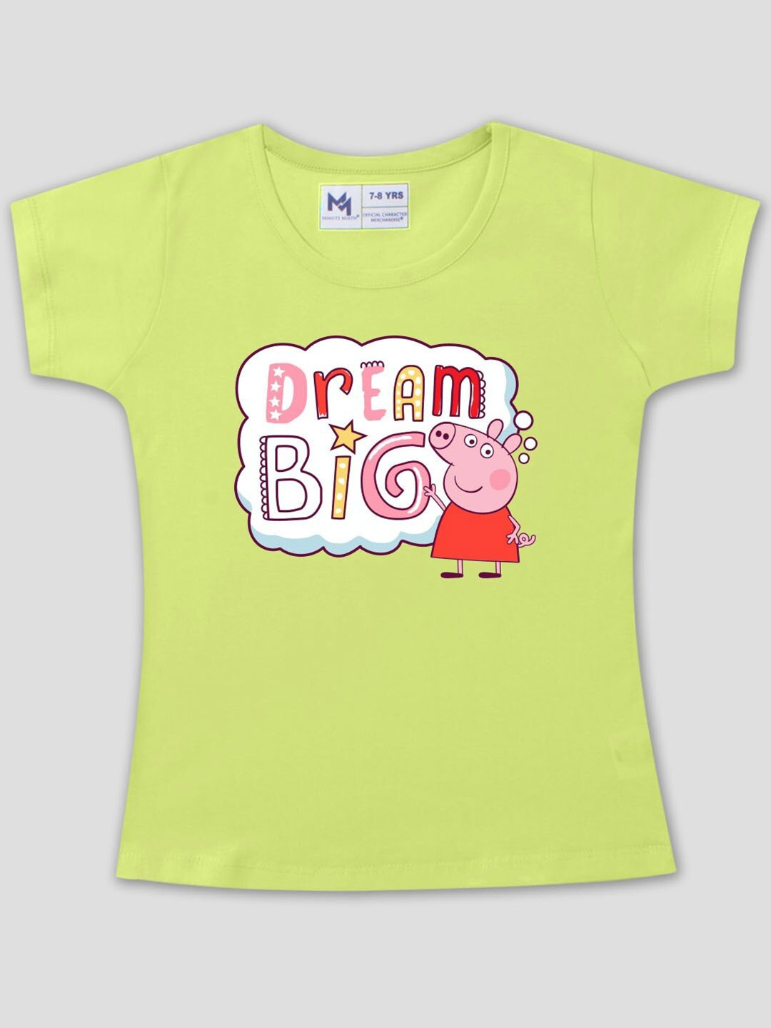 

Minute Mirth Girls Peppa Pig Printed Cotton T-Shirt, Green