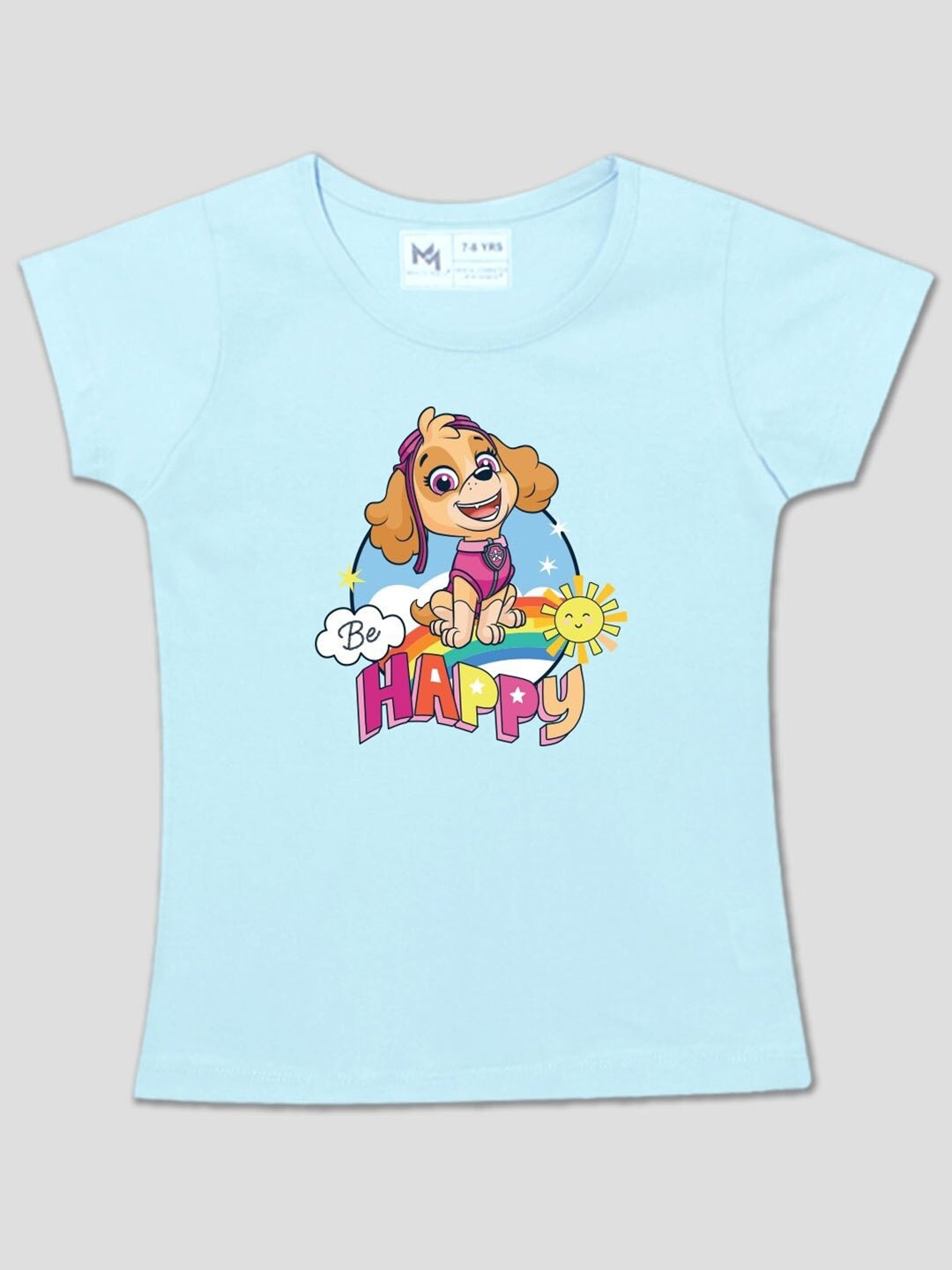 

Minute Mirth Girls Graphic Printed Cotton Tshirt, Blue
