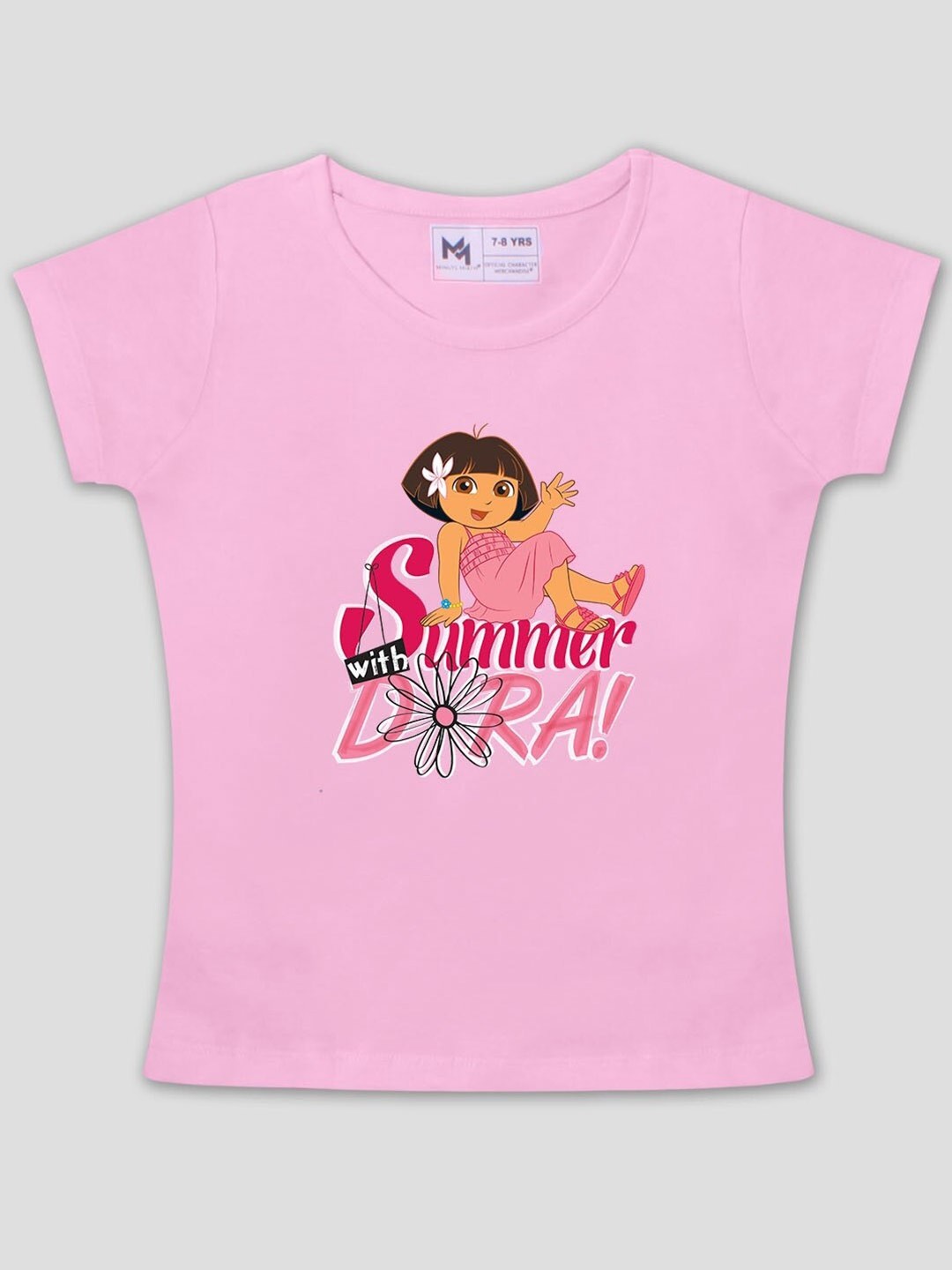 

Minute Mirth Dora Printed Cotton T-Shirt, Pink