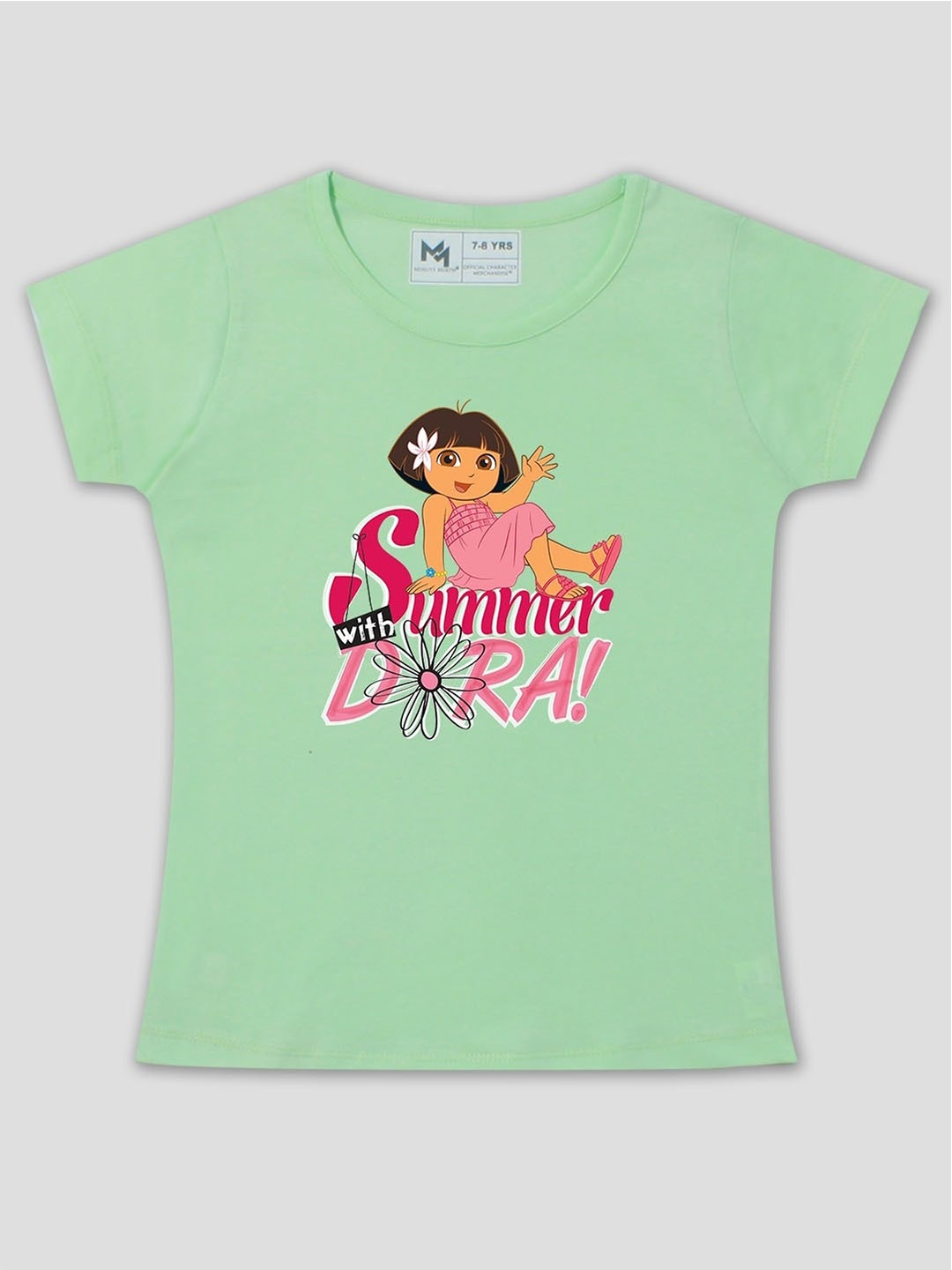 

Minute Mirth Girls Graphic Printed Cotton Tshirt, Green