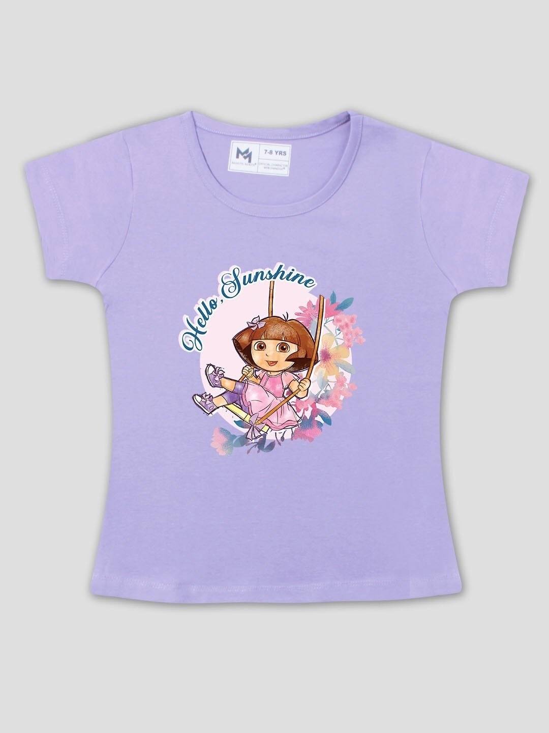 

Minute Mirth Girls Dora Printed Cotton T-shirt, Mauve