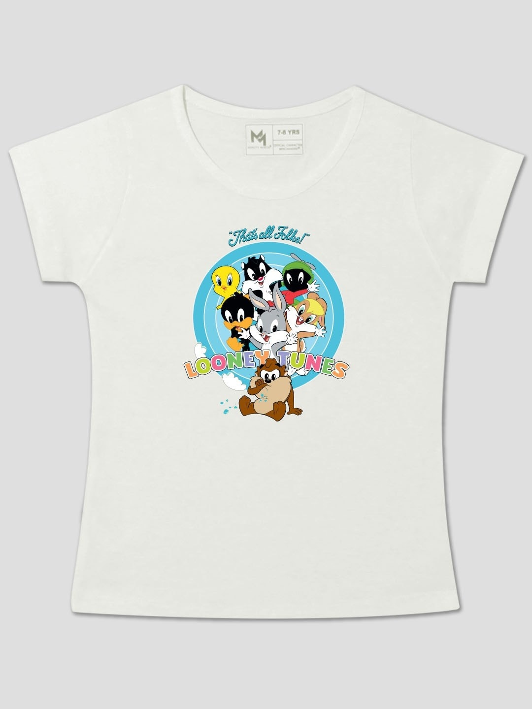 

Minute Mirth Looney Tunes Printed Cotton T-Shirt, White