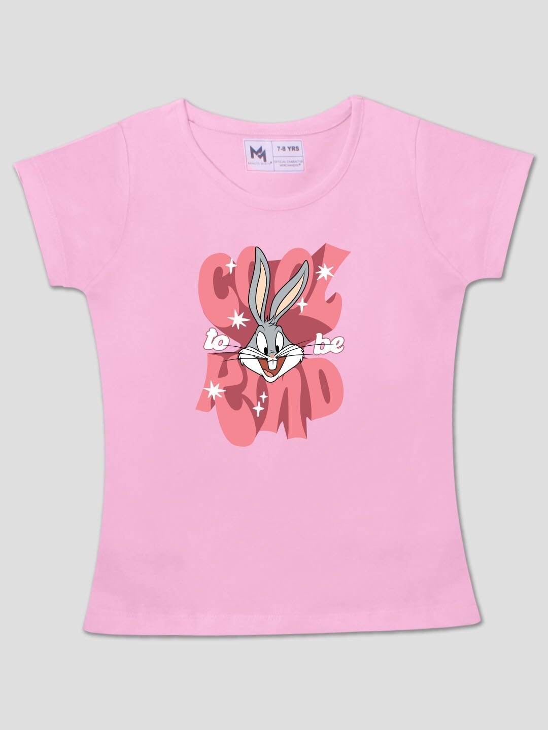 

Minute Mirth Girls Looney Tunes Printed Cotton T-Shirt, Pink