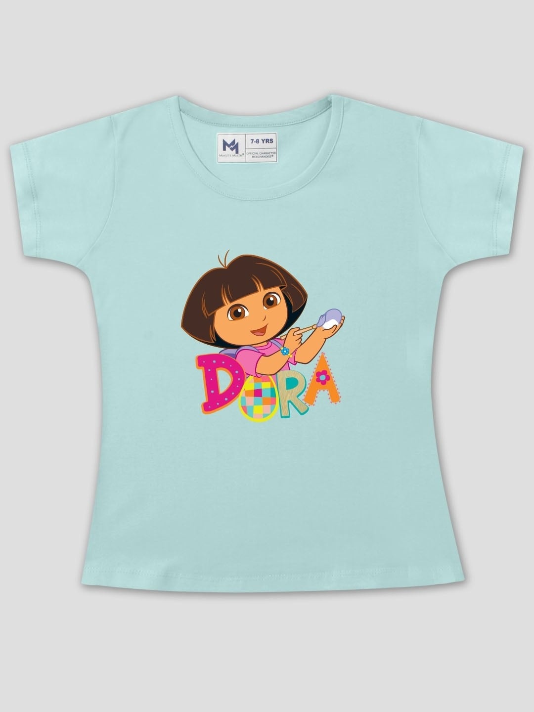 

Minute Mirth Girls Dora Printed Cotton T-Shirt, Green
