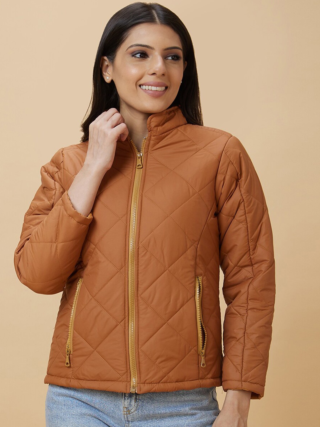 

Globus Stand Collar Reversible Puffer Jacket, Brown