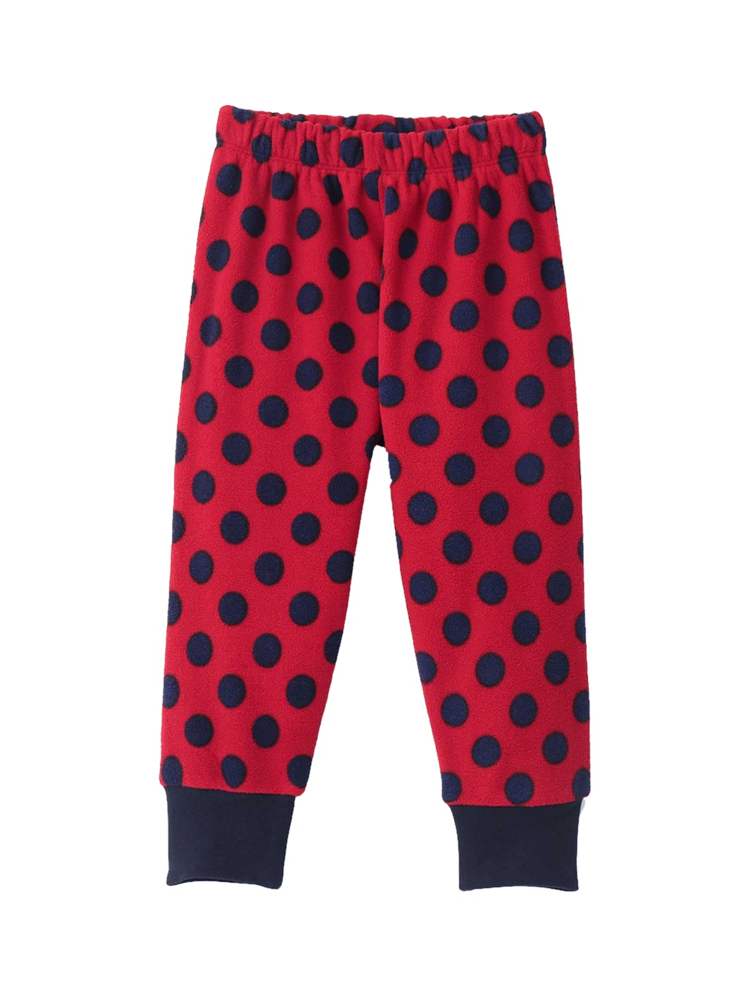 

CrayonFlakes Kids Polka Dot Printed Joggers, Red