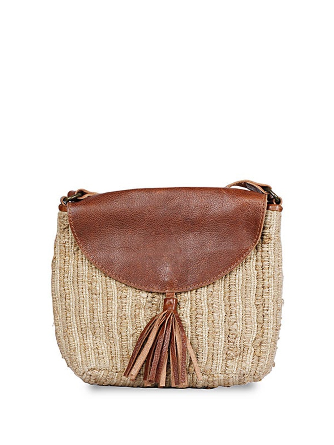 

Favore Textured Leather Structured Sling Bag, Brown