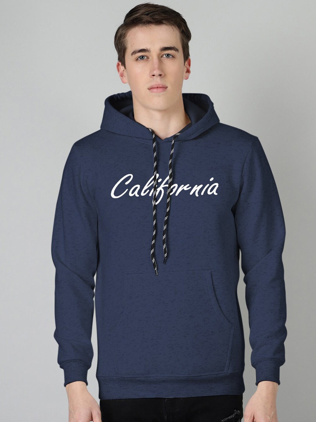 

FTX Typography Printed Hooded Fleece Pullover Sweatshirt, Blue