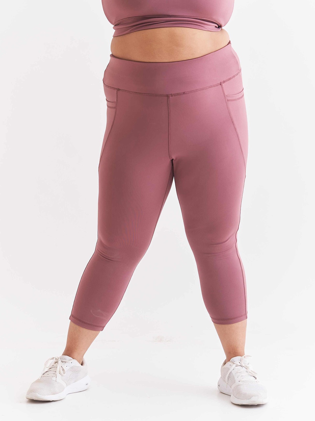 

SPIRIT ANIMAL Plus Size Skinny Fit Cropped Tights, Purple