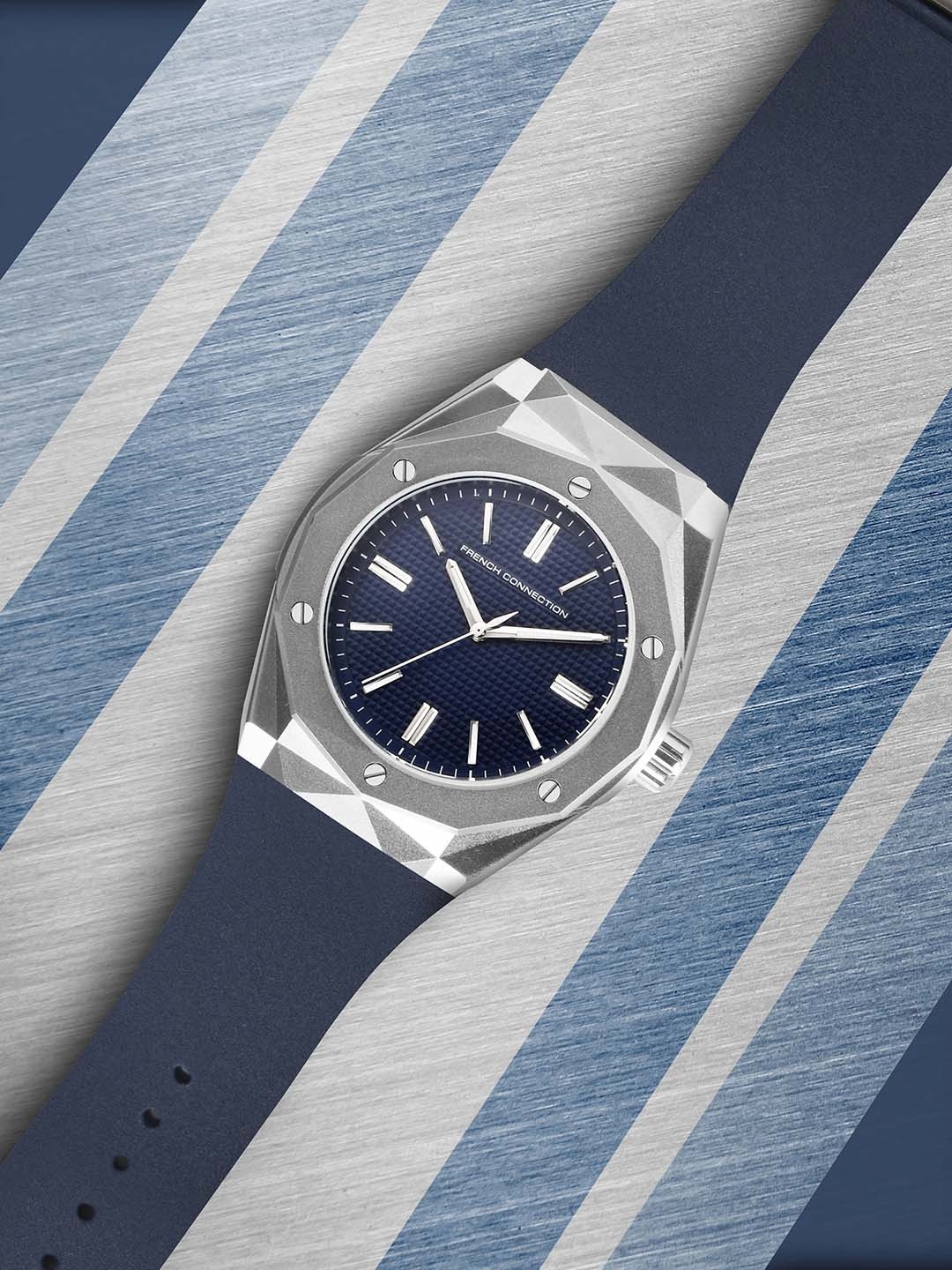 

French Connection Men Textured Dial & Straps Analogue Watch FCP47UL-S, Blue