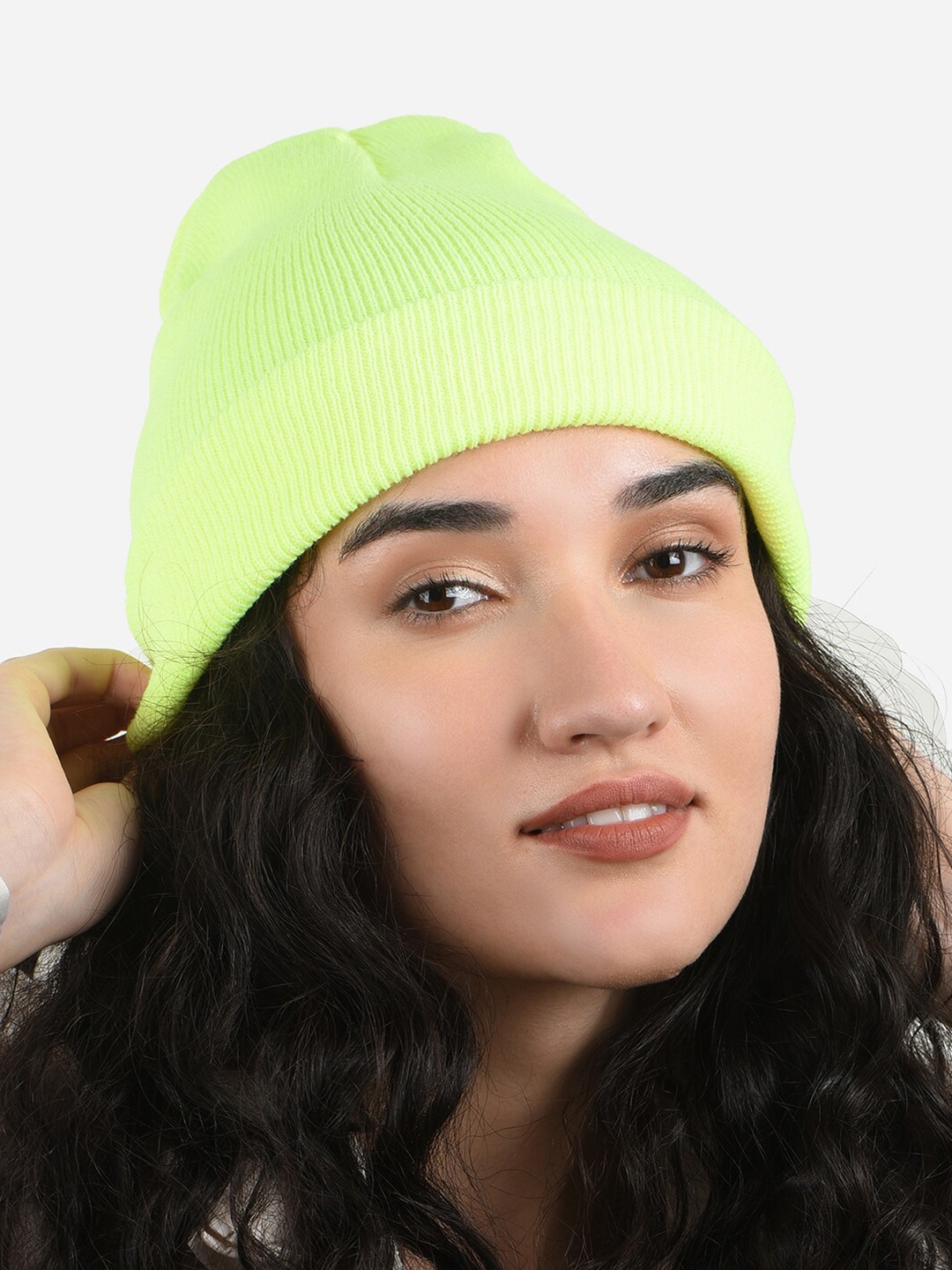

ToniQ Women Wool Winter Beanie, Lime green