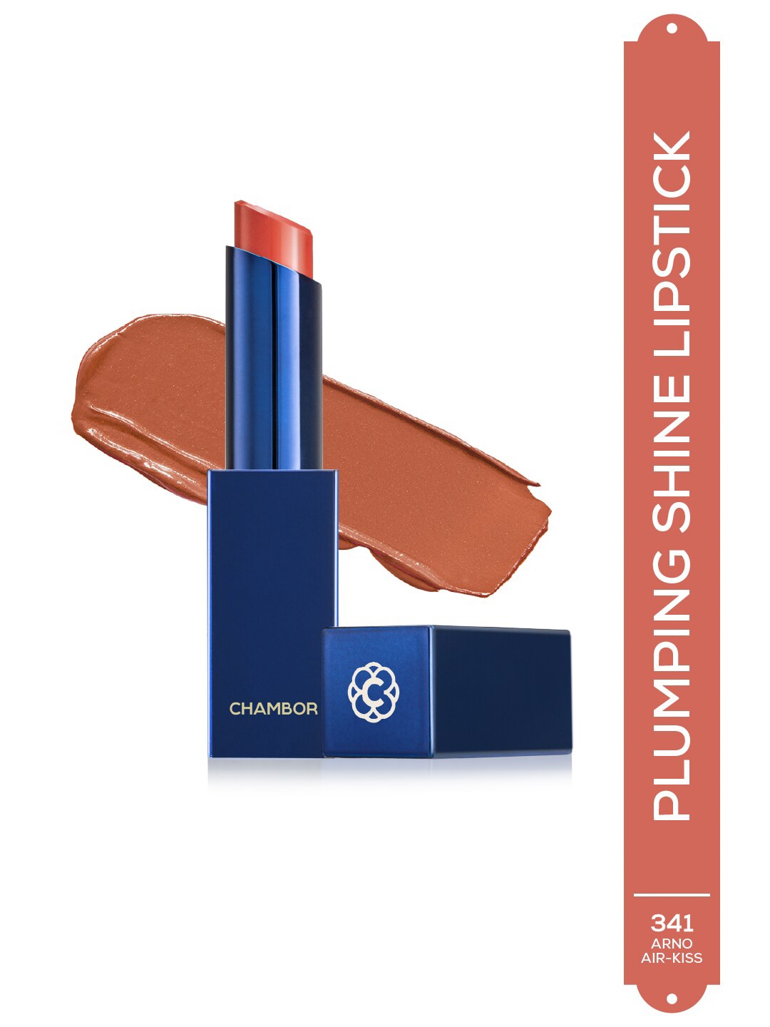 

Chambor Tres Shine Plump Long-Lasting Lipstick with Shea Butter - Arno Air-Kiss 341, Brown